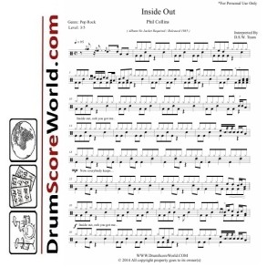 Phil Collins - Inside Out -  Drum Sheet